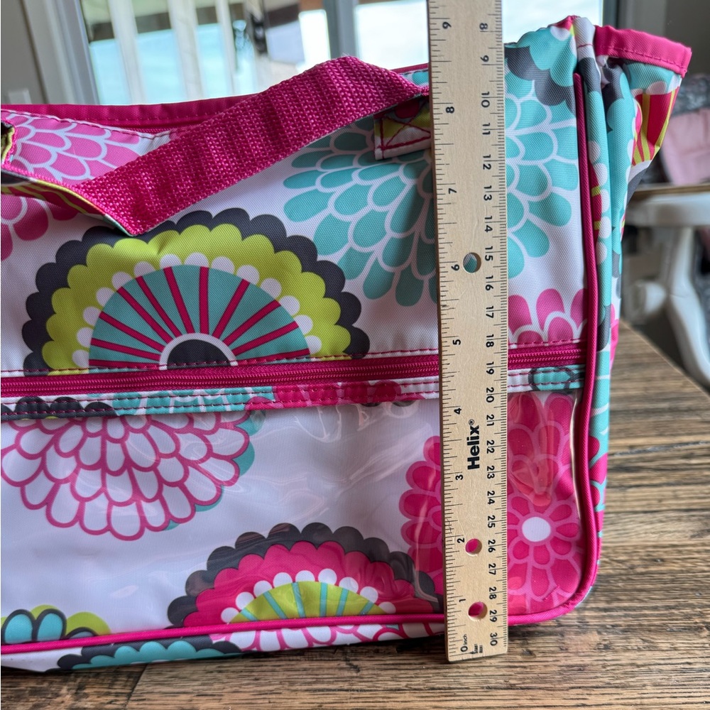 New with no tags. Thirty one Floral Pink & Blue Flowers Bag. - Picture 2 of 6